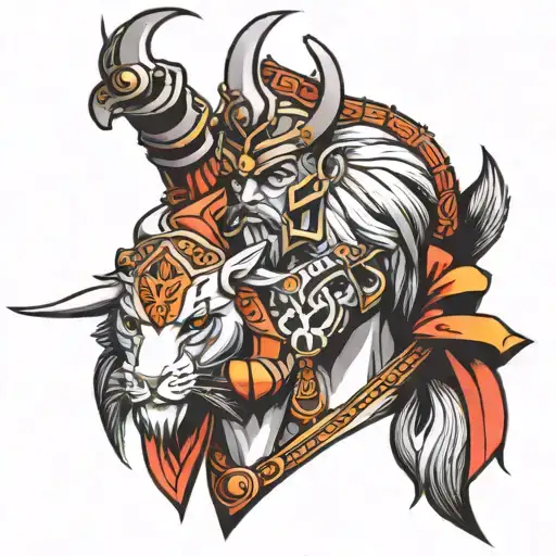 karna with bow their heads tattoo design idea