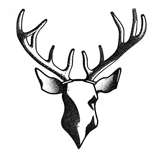  Beer can with antlers tattoo design idea