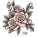 my wife's name is Violet Rose  tattoo design idea