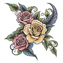 my wife's name is Violet Rose  tattoo design idea