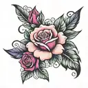 my wife's name is Violet Rose  tattoo design idea