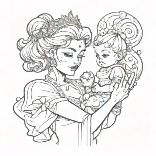 Daddy princess holding tattoo design idea