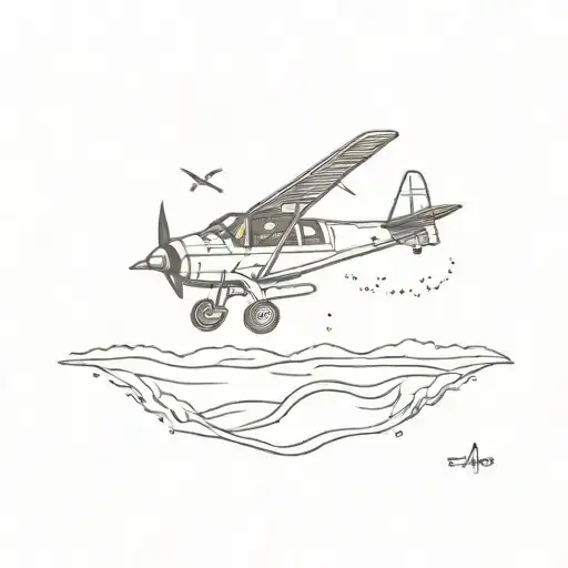 combine flying a plane and go diving in the sea in just one tattoo tattoo design idea