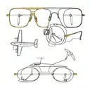 combine diving glasses with an aeroplane tattoo design idea