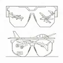 combine diving glasses with an aeroplane tattoo design idea