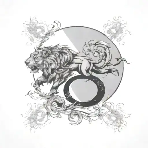 leo symbol tattoo design idea