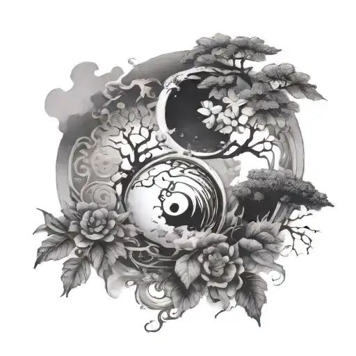 add ying yang tattoo design idea
