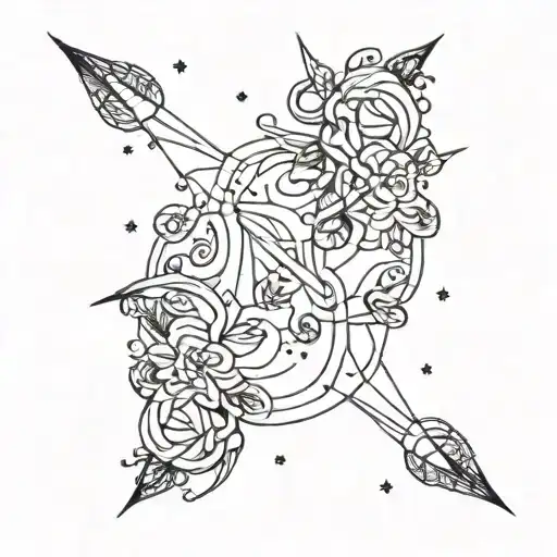 gemini and leo constellation tattoo design idea