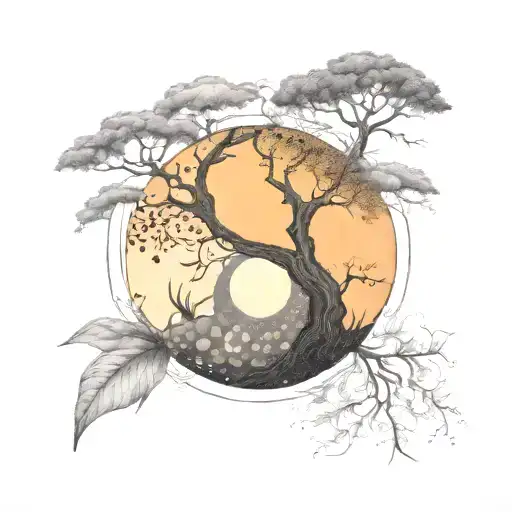 yin yang gemini leo tattoo design idea