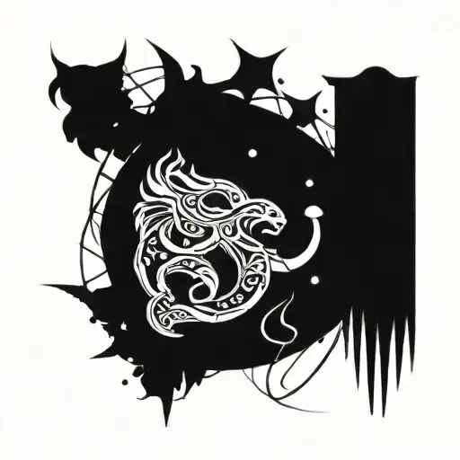 gemini and leo constellations intertwined tattoo design idea