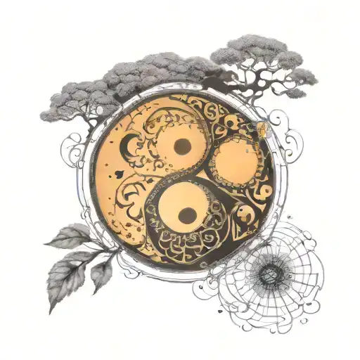 yin yang gemini leo tattoo design idea