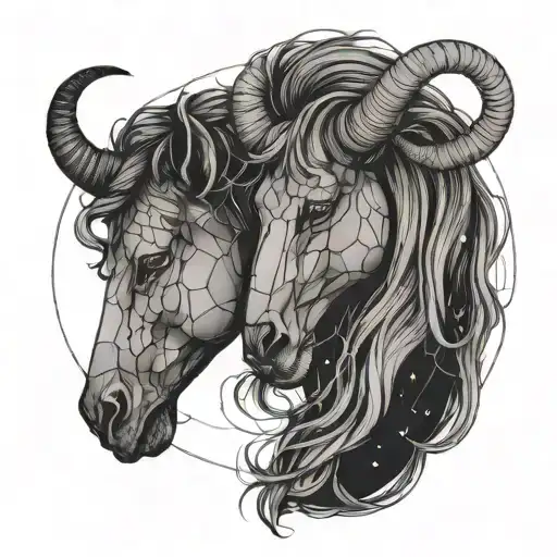 gemini and leo constellations intertwined tattoo design idea