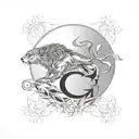 leo symbol tattoo design idea