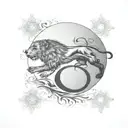 leo symbol tattoo design idea