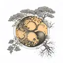 yin yang gemini leo tattoo design idea