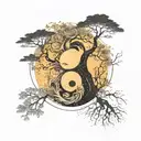 yin yang gemini leo tattoo design idea
