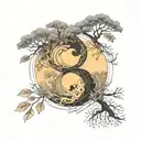 yin yang gemini leo tattoo design idea