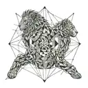 gemini and leo constellations intertwined tattoo design idea