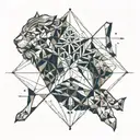 gemini and leo constellations intertwined tattoo design idea