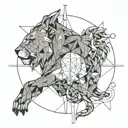 gemini and leo constellations intertwined tattoo design idea