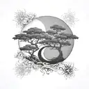 add yin ying yang symbol tattoo design idea