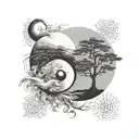 add yin ying yang symbol tattoo design idea