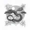 add yin ying yang symbol tattoo design idea