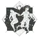 gemini and leo constellation tattoo design idea