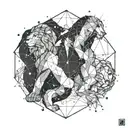 gemini and leo constellation tattoo design idea