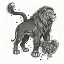 gemini and leo constellations drawn in a night sky tattoo design idea