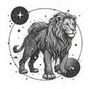 gemini and leo constellations drawn in a night sky tattoo design idea