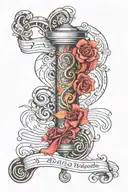 scroll with phrase tattoo design idea