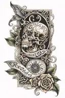 open scroll with the word tattoo design idea