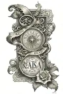 open scroll with the word tattoo design idea