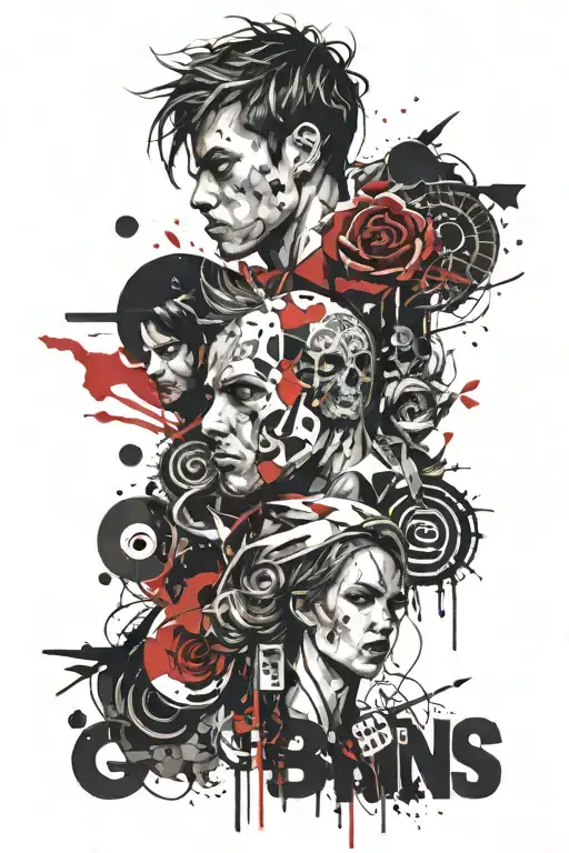 7 deadly sins in opposite guises tattoo design idea