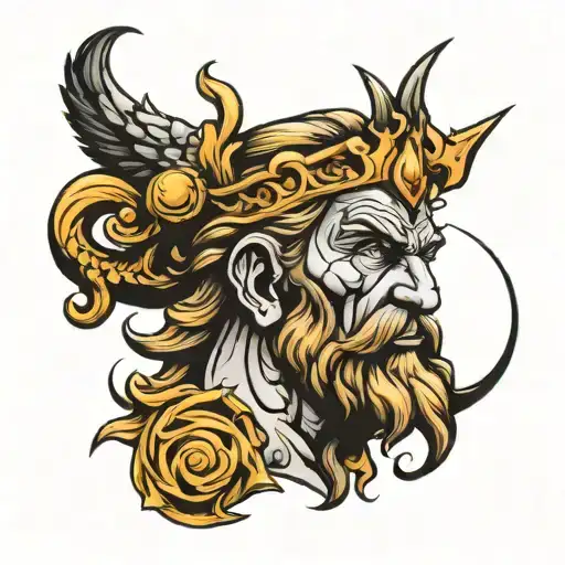 zeus god tattoo design idea