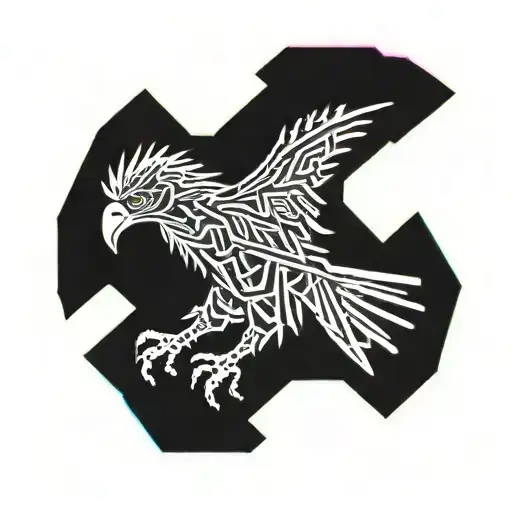 Eagle tribal tattoo design idea