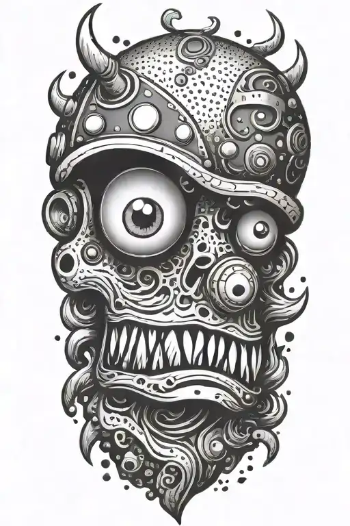 cartoon, funny, my own enemy tattoo design idea