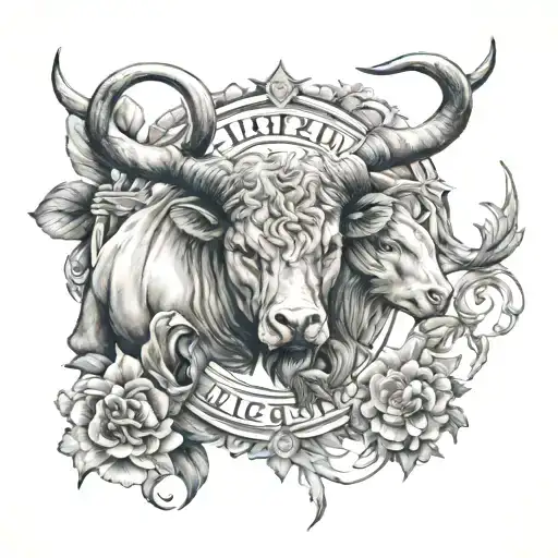 taurus aquarius virgo aries tattoo design idea