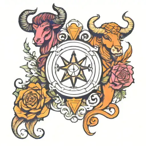 taurus aquarius virgo aries tattoo design idea