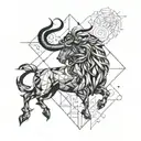 aquarius virgo taurus aries tattoo design idea