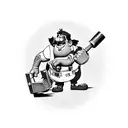Wreck it Ralph dressed as fix it felix with hammer in hand and arms in air tattoo design idea