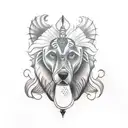 Design a arm tattoo which has some key elements in it like 1. mahadev 2. a dog 3. Varanasi city tattoo design idea