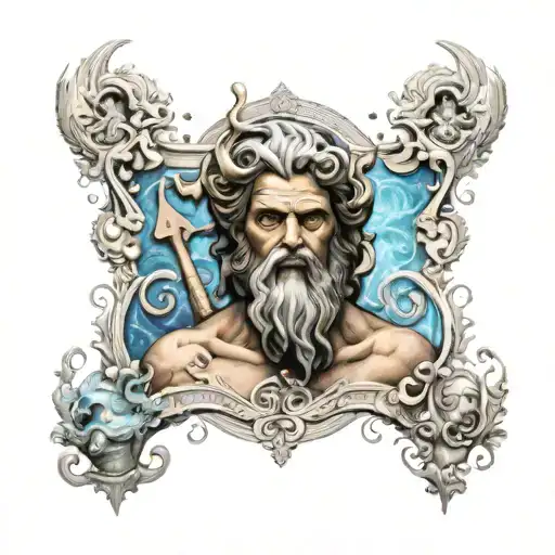 zeus poseidon hades Greek god tattoo design idea
