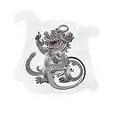 chinese zodiac dragon, monkey, dog, rat tattoo design idea