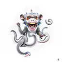 chinese zodiac dragon, monkey, dog, rat tattoo design idea