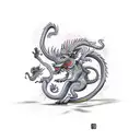 chinese zodiac dragon, monkey, dog, rat tattoo design idea
