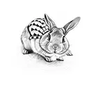 a rabbit  hopping down a checkered path to a stargate tattoo design idea