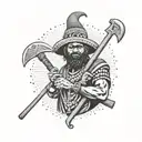 Shango Orisha Shango holding an axe tattoo design idea