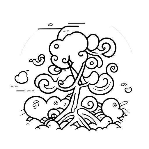 coconut tree that says BIG underneat tattoo design idea